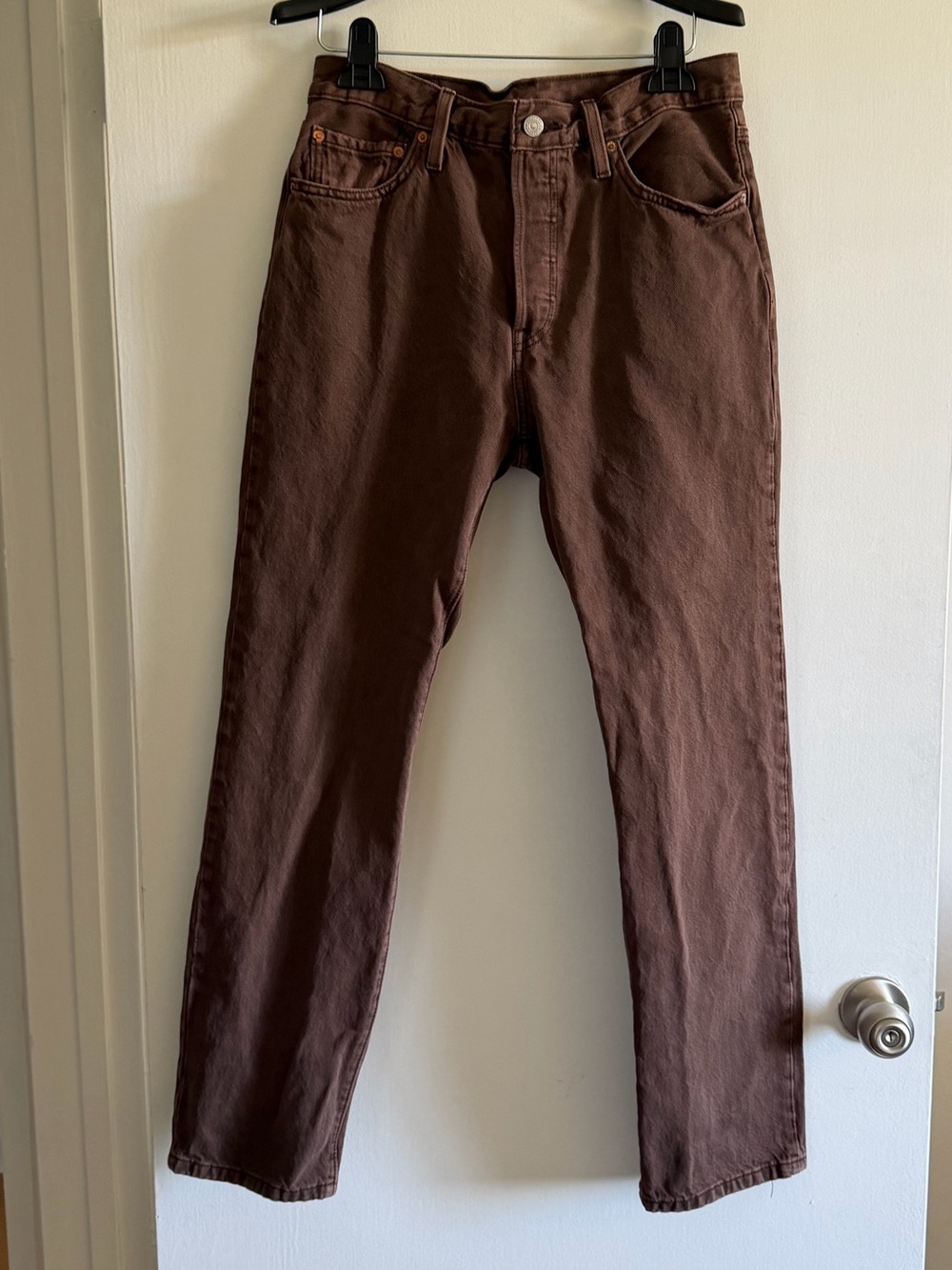 Levi’s Premium Denim Brown Cotton High Rise 501 Button Fly Jeans size 29 EUC